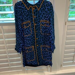 Victoria Victoria Beckham blue leopard dress (US 4, UK 8)